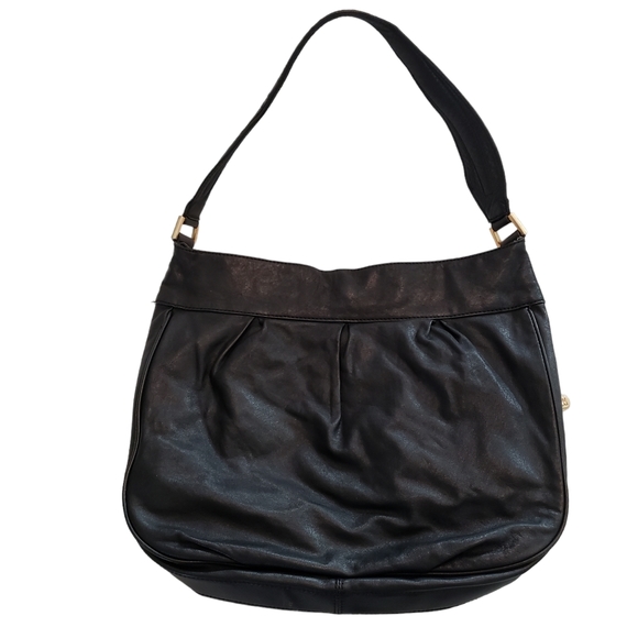 BCBG MAXARIA 100% Leather Black Hobo Shoulder bag purse buttery soft - Picture 2 of 16